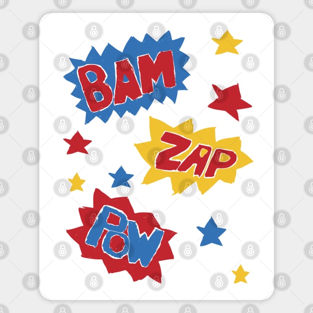 Bam Zap Pow Magnet by The E Hive Design